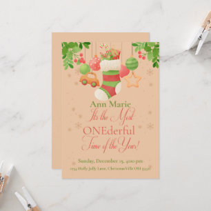 ONEderful Holiday Cheer – Christmas Birthday Invitation