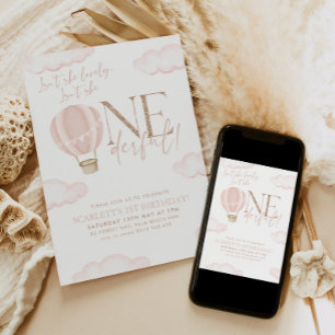 Onederful Hot Air Balloon 1st Birthday Invitation