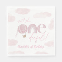 Onederful Hot Air Balloon Pink 1st Birthday