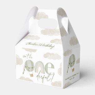Onederful Hot Air Balloon Sage Green 1st Birthday Favour Box