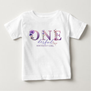 Onederful Wildflower 1st Birthday Girl T-Shirt