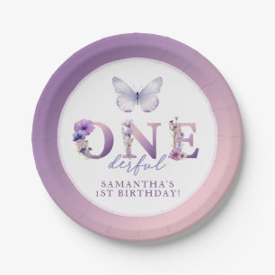 Onederful Wildflower 1st Birthday Paper Plate
