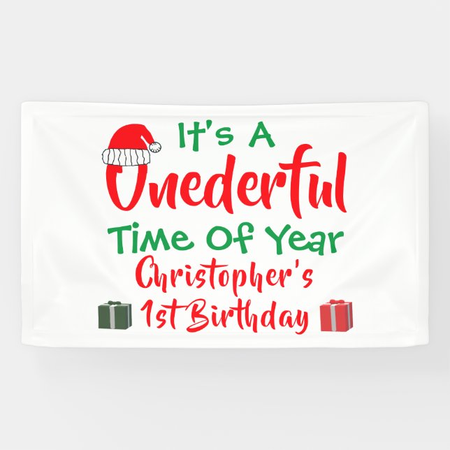 Onederful Year 1st Birthday Banner (Horizontal)
