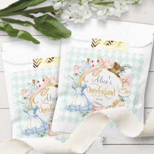 Onederland, Mad hatter teaparty, birthday snacks Favour Bags