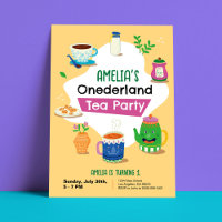 Onederland Tea Party - First Birthday Party Invita