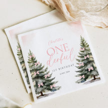 Onederland Winter Pink Bow 1st Birthday