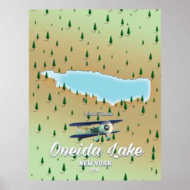 Oneida Lake New York map Poster (Front)