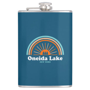 Oneida Lake New York Rainbow Hip Flask