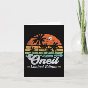 Oneil Surname Funny Retro 90s Birthday Beach Famil Card