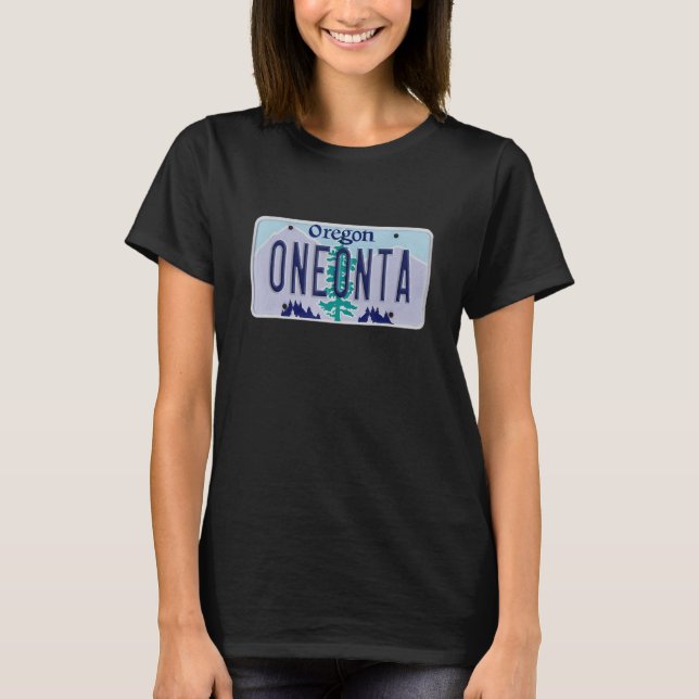 Oneonta Gorge Oregon OR Neighborhood License Plate T-Shirt (Front)