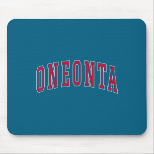 Oneonta New York Souvenir College Style Red Text T Mouse Pad