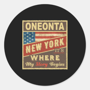 Oneonta Ny Its Where My Story Begins  Classic Round Sticker