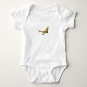 Onesy with yellow Bi - Plane, Aeroplane, Plane Baby Bodysuit