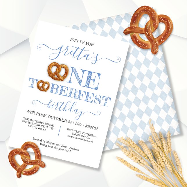 Onetoberfest Pretzel Birthday Party Invitation (Creator Uploaded)