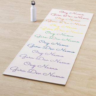 Ong Namo Guru Dev Namo Mantra Yoga Mat - Rainbow