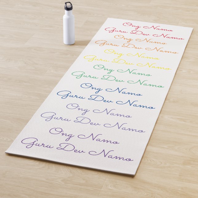 Ong Namo Guru Dev Namo Mantra Yoga Mat - Rainbow (In Situ)
