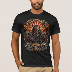 Oni Biker Samurai , Live to Ride Samurai Oni T-Shirt