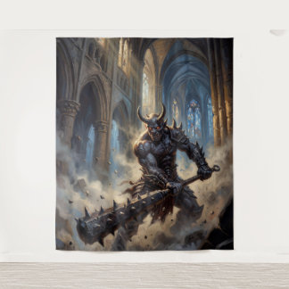 Oni Demon in the Gothic Cathedral Tapestry