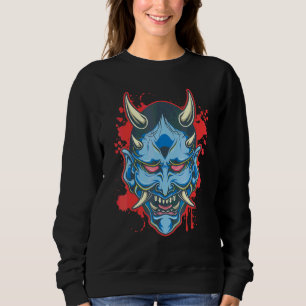 Oni Demon Mask Japanese Evil Mythical Creature Sweatshirt