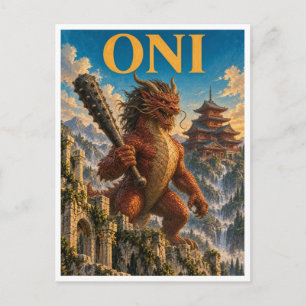 Oni, Gothic Fantasy Monster Postcard