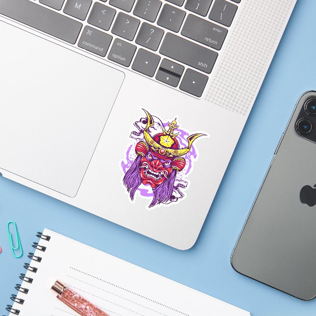 Oni Mask and Skull (Laptop w/ iPhone)