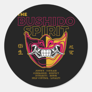 Oni Mask Japanese Culture - The Bushido Spirit Classic Round Sticker