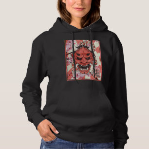 Oni Mask Yokai Demon Mask Japanese Aesthetic Retro Hoodie