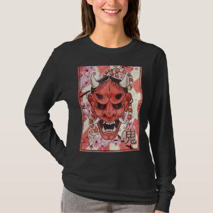 Oni Mask Yokai Demon Mask Japanese Aesthetic Retro T-Shirt