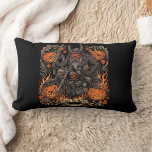 Oni Samurai Biker Halloween Lumbar Cushion