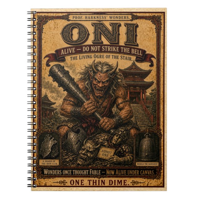 Oni, Vintage Circus Monster Notebook (Front)