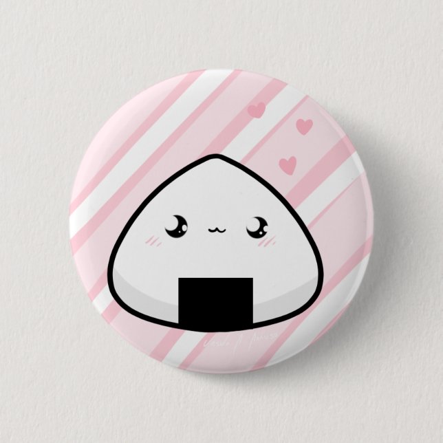 Onigiri Chan 6 Cm Round Badge (Front)