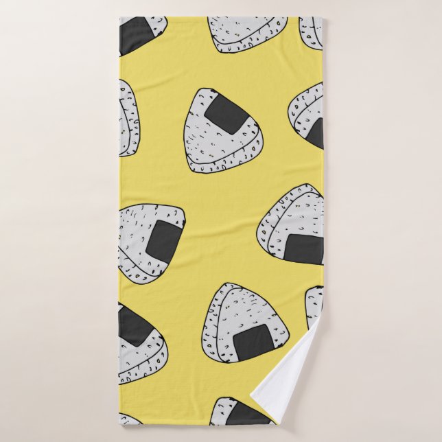 Onigiri (japanese rice ball) background. Seamless  Bath Towel (Bath Towel)
