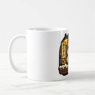 Onigiri Night Shift Cat Mug Japanese Food Cat Ar
