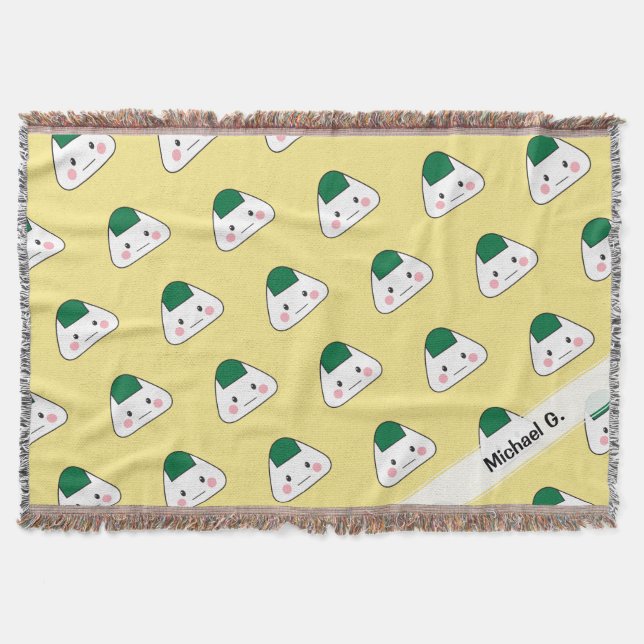 Onigiri omusubi Japanese rice ball seaweed nori Throw Blanket (Front)