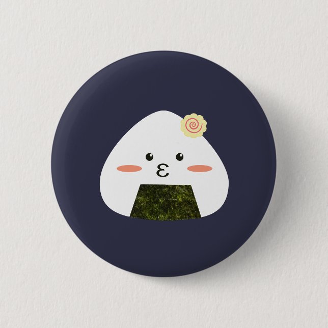 Onigiri Sushi 6 Cm Round Badge (Front)