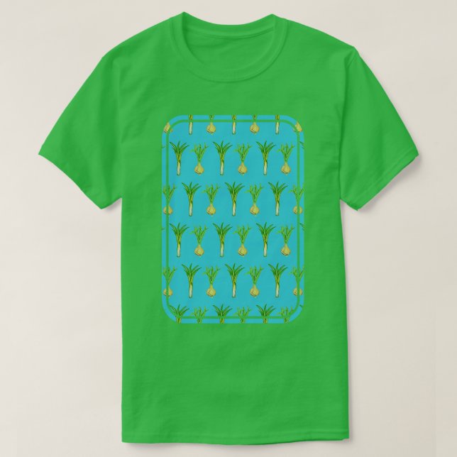 Onion and leek pattern T-Shirt (Design Front)