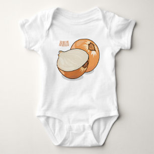 Onion cartoon illustration  baby bodysuit