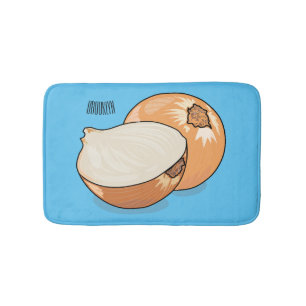 Onion cartoon illustration bath mat