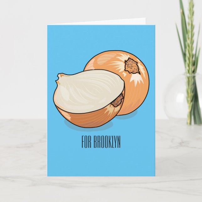 Onion cartoon illustration  card (Front)