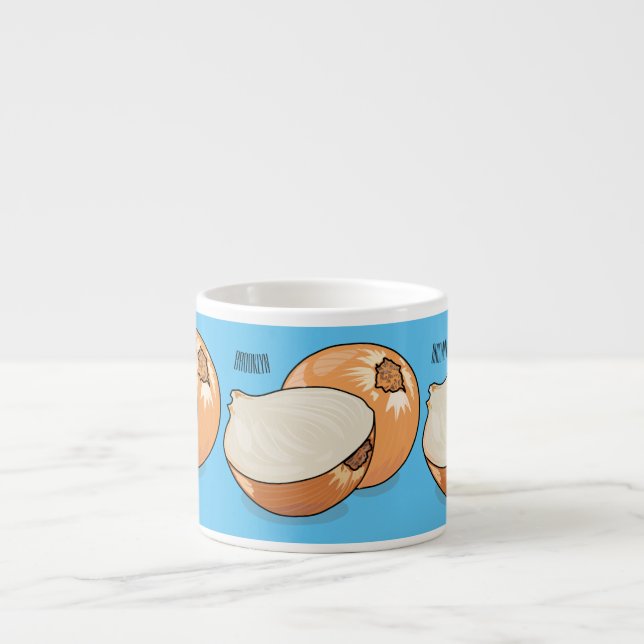 Onion cartoon illustration  espresso cup (Front)