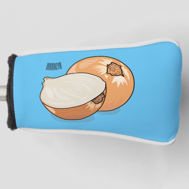 Onion cartoon illustration  golf head cover (Front)