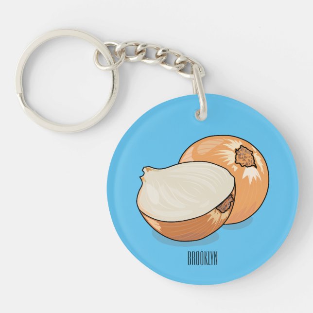 Onion cartoon illustration  key ring (Front)