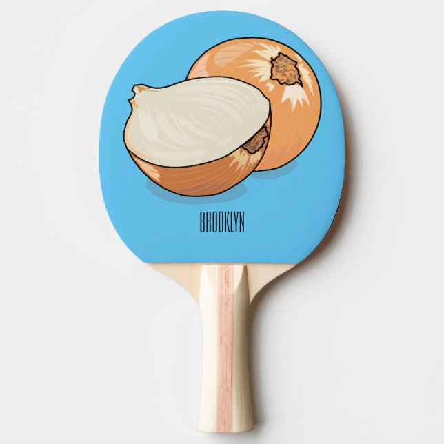 Onion cartoon illustration  ping pong paddle (Front)