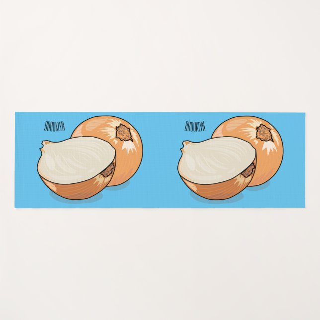 Onion cartoon illustration  yoga mat (Front (Horizontal))