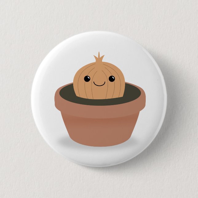 Onion Character 6 Cm Round Badge (Front)