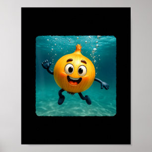 Onion Diving Underwater Ocean Diver Swimming Summe Poster