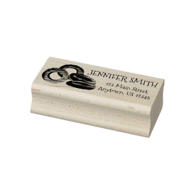 Onion Rings Junk Food Foodie Personalised Address Rubber Stamp (Stamp)