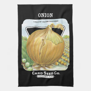 Onion Seed Packet Label Tea Towel