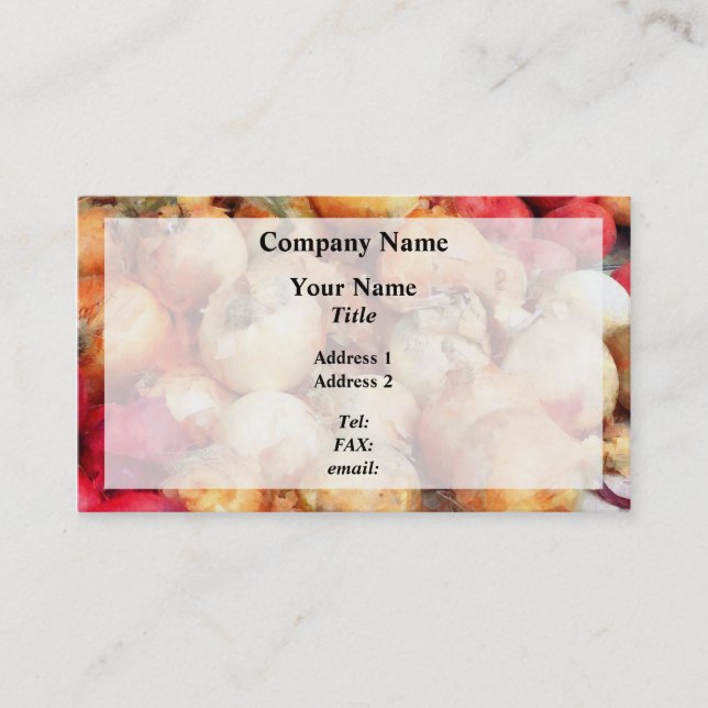 Onions Closeup Business Card (Front)