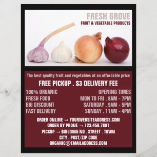 Onions & Garlic, Greengrocers Advertising Flyer